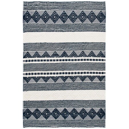 Safavieh 5 x 8 ft. Natura Global & Contemporary Hand Woven Rectangle Rug Navy & Ivory NAT102N-5